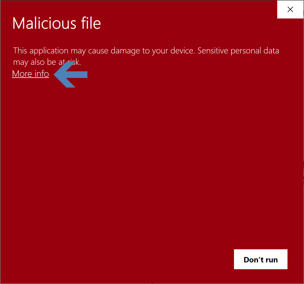 Defender Control malicious file 안내