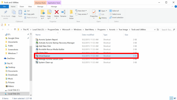 DriveCleanserで削除方式を選択しロウレベル消去を実行する画面
