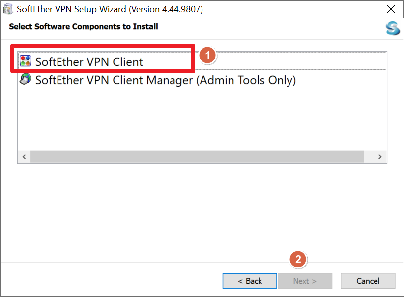 SoftEther VPNを利用したVPN Gate Clientの接続画面 