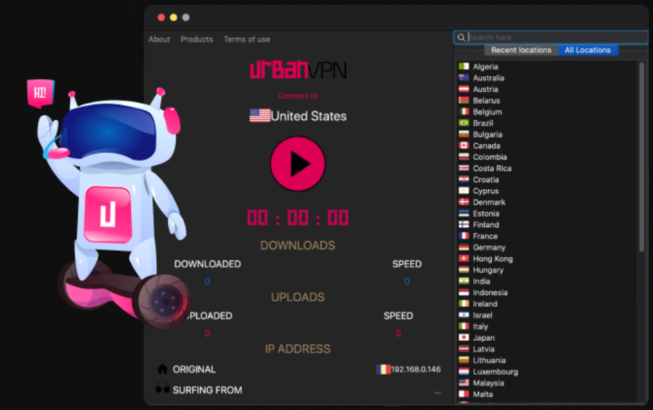Urban VPN Windows向け無料VPNサービスのアイコン 