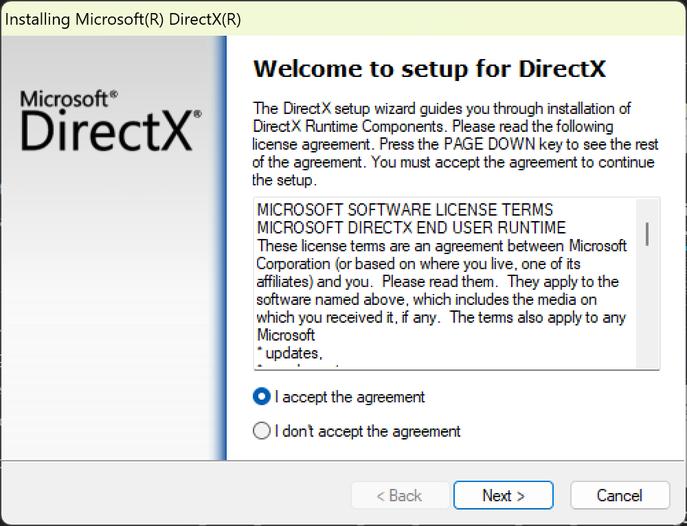 DirectX 오프라인 설치
