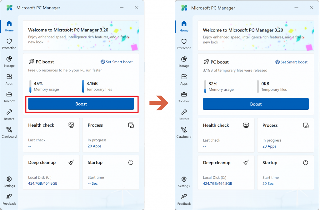 Microsoft PC Manager 상세 사용법