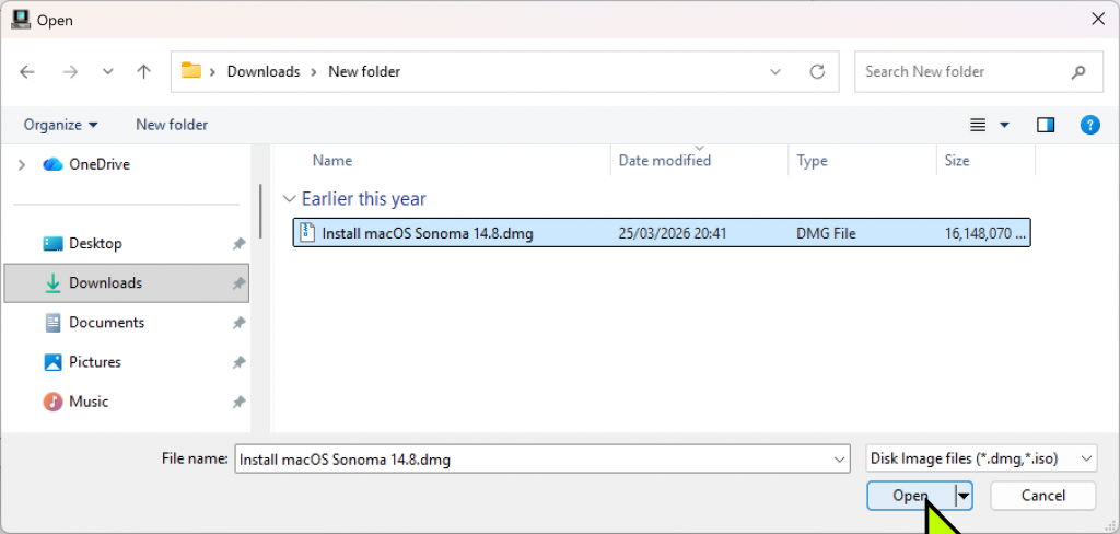 Loading DMG File