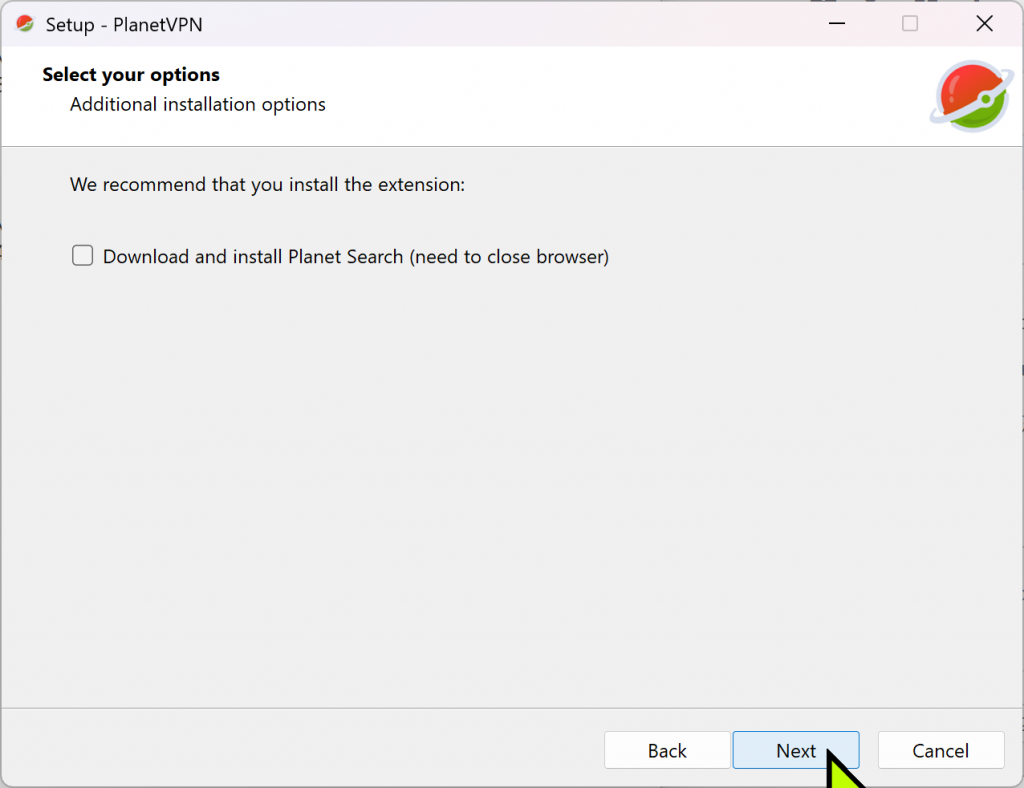 Install Planet Search 