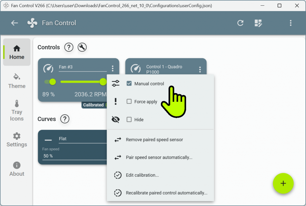Fan Control Manual Settings