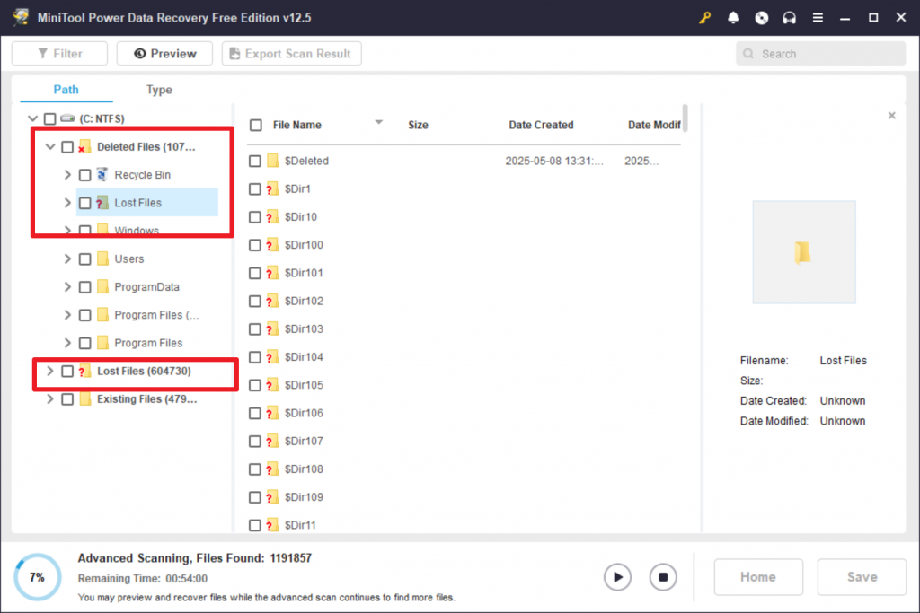 MiniTool Power Data Recovery  복구 파일 선택