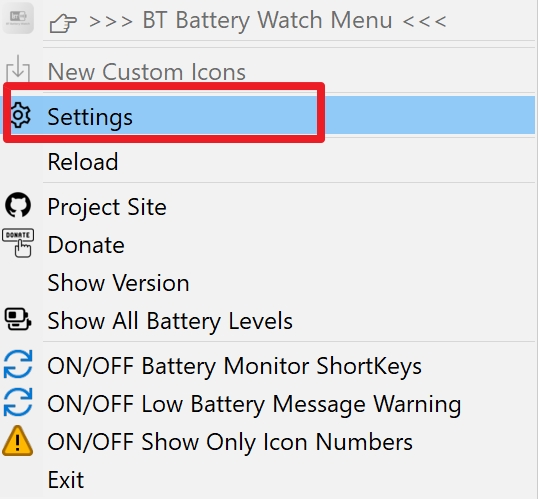 BTBatteryWatch setup 