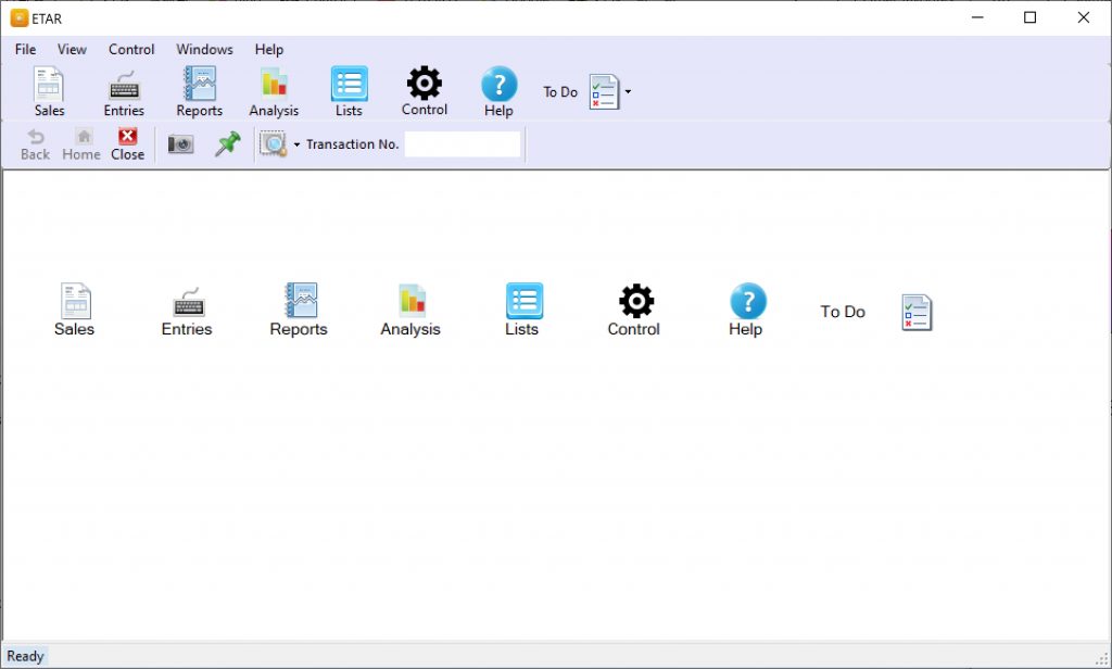 ETAR free accounting software screenshot