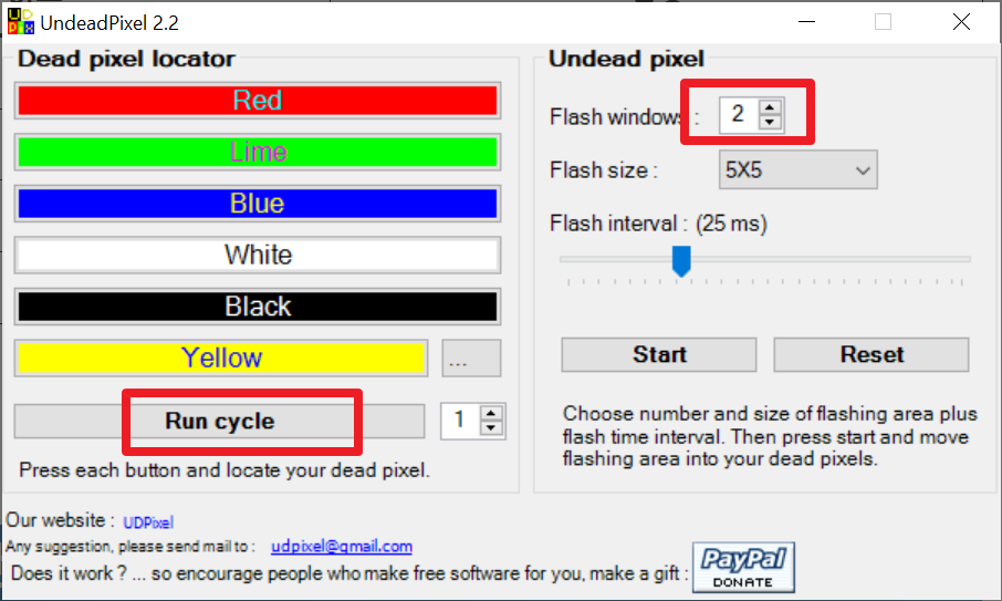 Screenshot of UDPixel interface