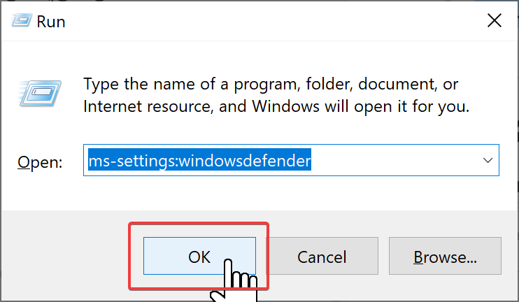Windows Security Settings main screen