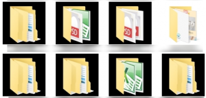 Windows 10 folder icons background black