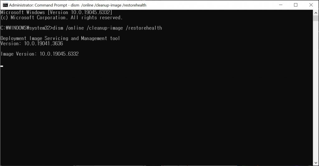 Running DISM command in Windows 10