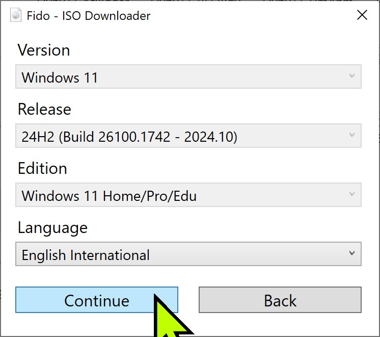 Fido automated ISO download via PowerShell