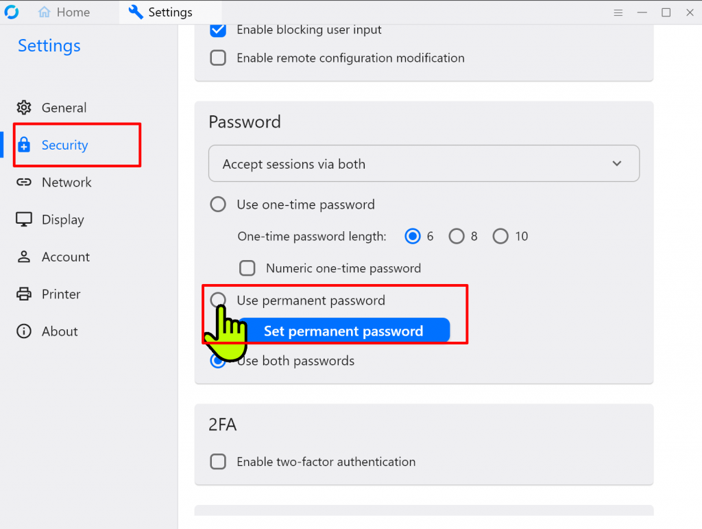 RustDesk password