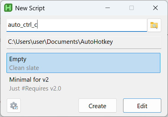 Naming AutoHotkey script example