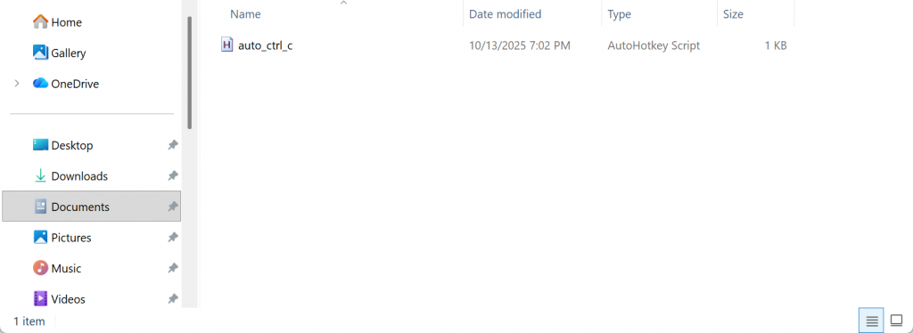 AutoHotkey script file location in Documents folder