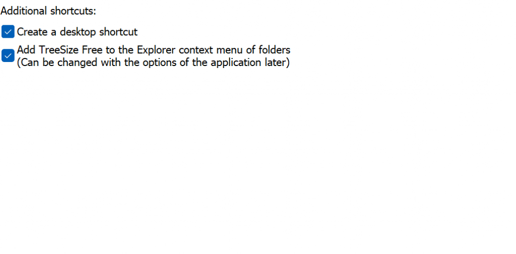TreeSize explorer context menu option during installation